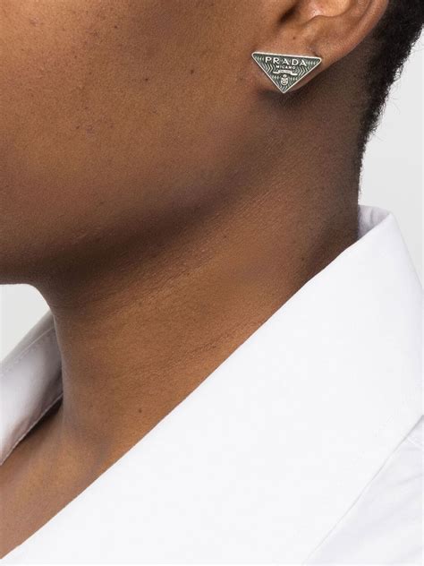 prada earrings 2020|prada triangular logo.